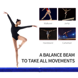 HOMCOM 2.1m Folding Balance Beam with Suede Cover & High-Density Foam – Home Gymnastics Training Beam, Blue