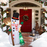 1.85m Inflatable Christmas Snowman Couple with LEDs – Outdoor Garden Decoration