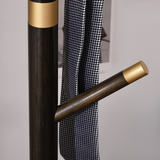 HOMCOM Bamboo Coat Stand with 6 Hooks, 180cm – Free-Standing Hall Tree with Gold-Tone Accents
