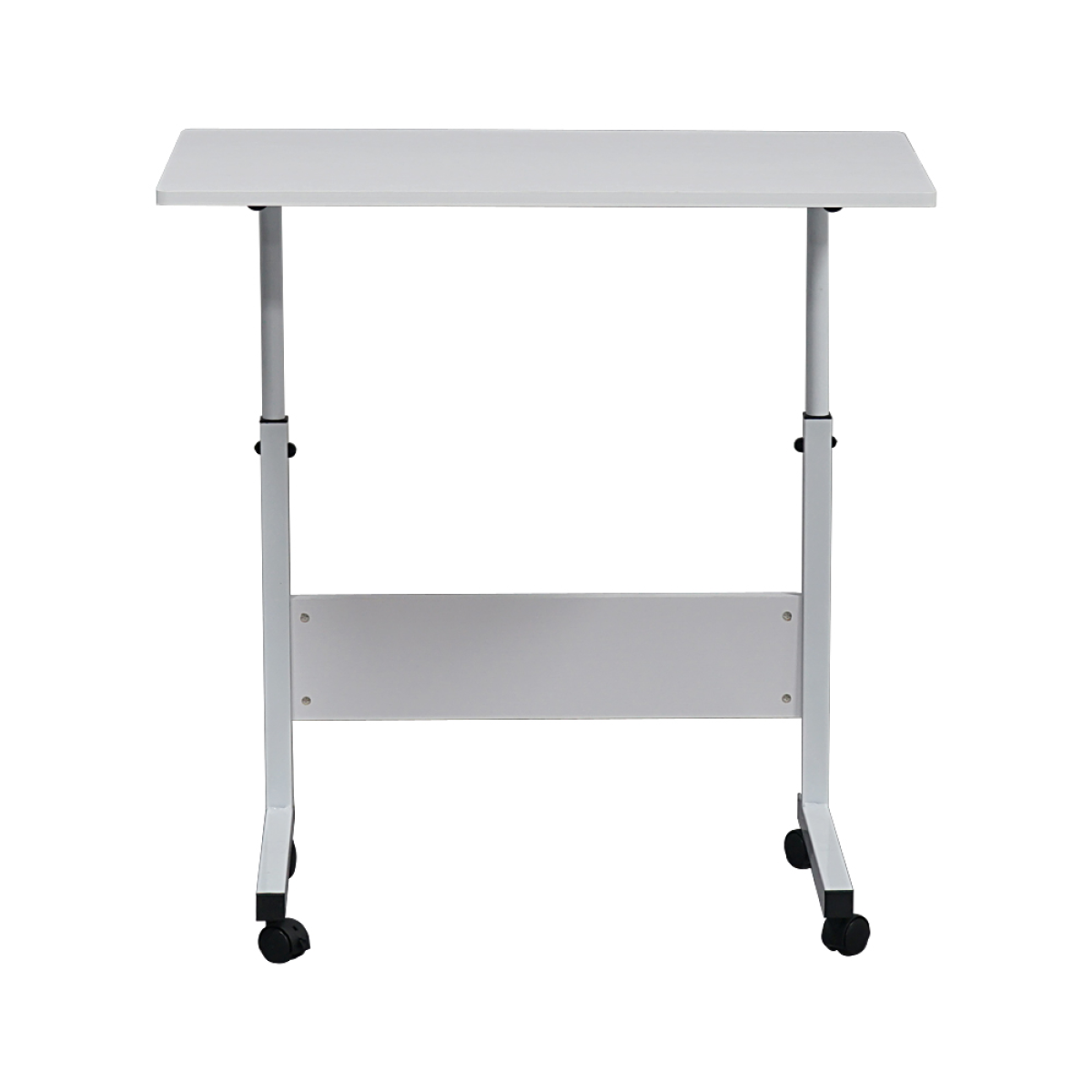 Removable E1 Chipboard & Steel Side Table with Adjustable Height – Home & Office, White, 80 x 40 cm
