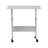 Removable E1 Chipboard & Steel Side Table with Adjustable Height – Home & Office, White, 80 x 40 cm