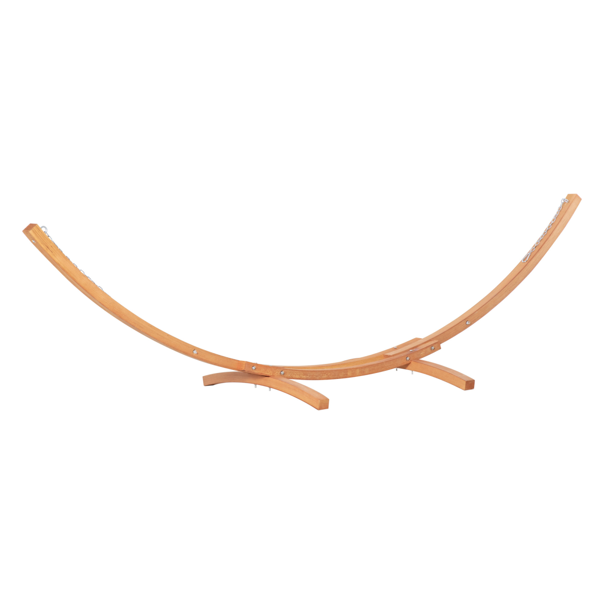 Outsunny Garden Hammock with Curved Wooden Stand – Freestanding Outdoor Relaxation, White