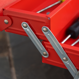 DURHAND 3-Tier Metal Tool Box with 5 Collapsible Trays – Professional Steel Toolbox for DIY, Red