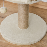 Pawhut Small Cat Tree with Jute Scratching Post, Plush Perch Bed and Hanging Ball – Indoor Cat Activity Centre