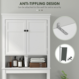 HOMCOM 3-Tier Over Toilet & Washing Machine Storage Unit – Freestanding Bathroom and Laundry Shelf