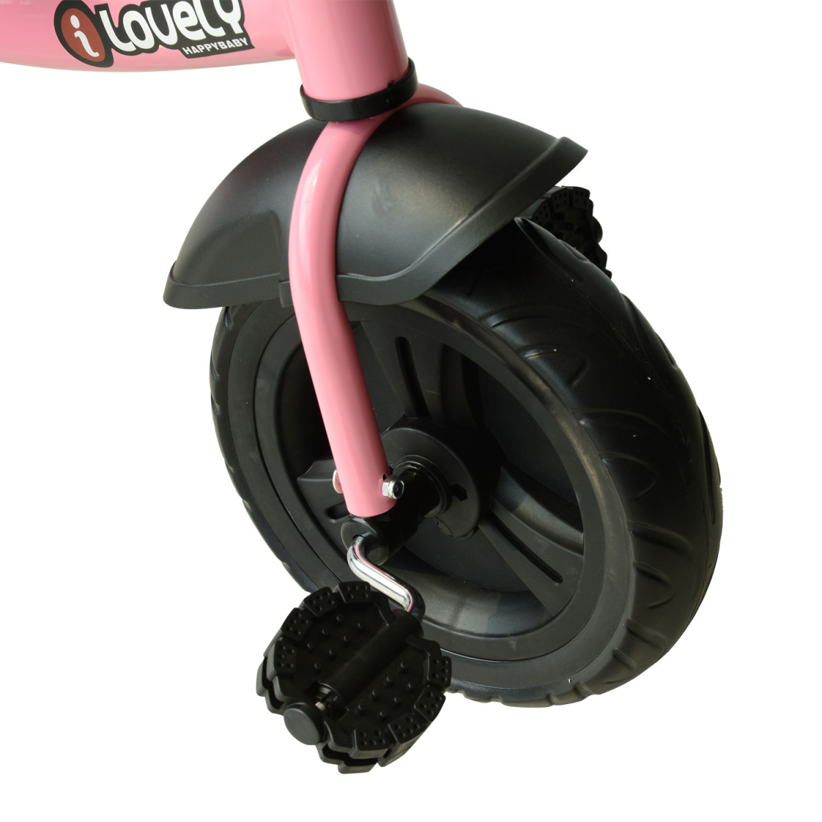 HOMCOM Toddler Tricycle with Metal Frame, Adjustable Seat and Splash Guard – Kids Trike, Pink