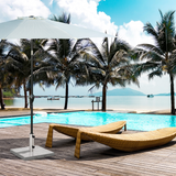Outsunny 25kg Marble Umbrella Base with Wheels & Handle – Stabilising Parasol Stand, Hemp Grey