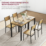 HOMCOM 3 Piece Compact Dining Table & 2 Chairs Set with Wood-Effect Finish – Small Space Dining, Rustic Brown