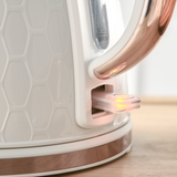 HOMCOM 1.7L Fast Boil Kettle & 2-Slice Toaster Set with 7 Browning Settings – Honeycomb Texture, White