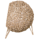 PawHut Rattan Elevated Cat House with Cushion – Hand-Woven Kitten Bed Pet Furniture, Natural