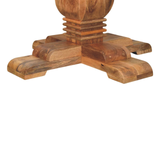 Artisan Furniture Valentina Solid Wood Round Dining Table with Sculpted Pedestal Base – Beige