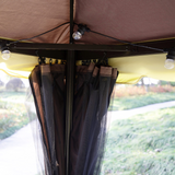 Outsunny Aluminium Frame Garden Gazebo with Side Curtains & Mesh Nets – Shade and Insect Protection, Coffee