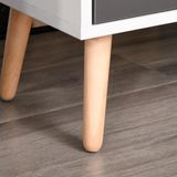 Scandinavian Sideboard Storage Cabinet with Drawer & Adjustable Shelves – Two White and Two Coloured Doors