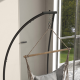 Outsunny C-Shape Metal Hammock Chair Stand with Spring Buckle – Steel Frame, 150kg Capacity, Black