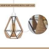 LEDSone Vintage Hemp Rope and Metal Cage Lampshade with Reducer Ring, 18 x 19cm