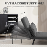 HOMCOM loveseat sofa bed dimensions diagram