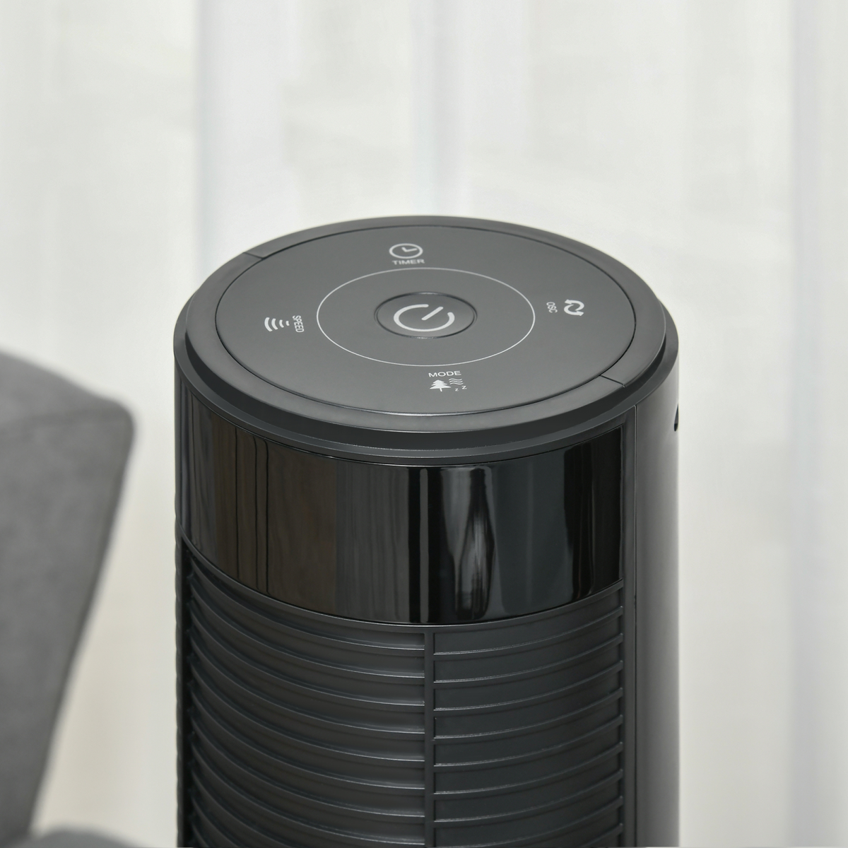 HOMCOM Oscillating Tower Fan with 3 Speeds & Remote Control – Slim Cooling, Black
