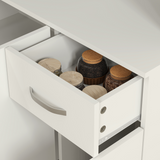 HOMCOM Freestanding Kitchen Cupboard with Doors, Drawer & Open Shelf – Storage Cabinet, Cream White