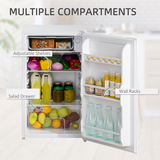 HOMCOM 91L Freestanding Under Counter Fridge with Chiller Box & Reversible Door – Kitchen, Office & Bar, White