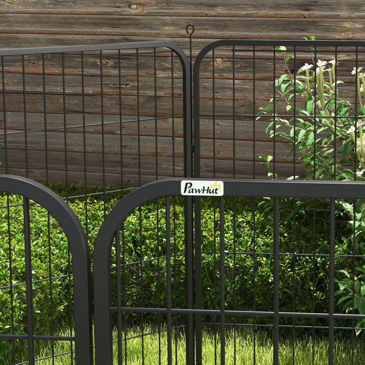 Pawhut 8-Panel Metal Pet Playpen for Dogs and Puppies – Folding Indoor and Outdoor Run Fence with Lockable Door