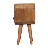 Artisan Furniture Solid Wood Extra Mini Curve Bedside Table, 1 Drawer and Open Slot – Compact Storage, Brown