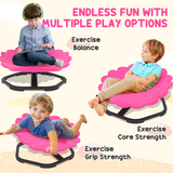 Kids Sensory Spinning Chair with 360° Swivel & Steel Base – Flower-Shaped Seat for Ages 3-6, Pink and Black