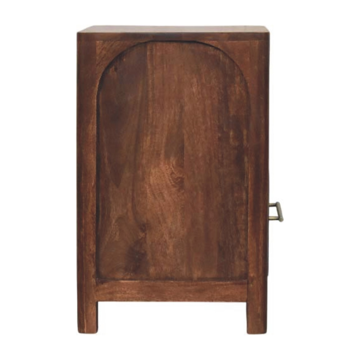Artisan Furniture Solid Wood Arc-Line Bedside Table with 1 Drawer & 1 Open Slot – Roasted Almond, Brown