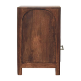 Artisan Furniture Solid Wood Arc-Line Bedside Table with 1 Drawer & 1 Open Slot – Roasted Almond, Brown