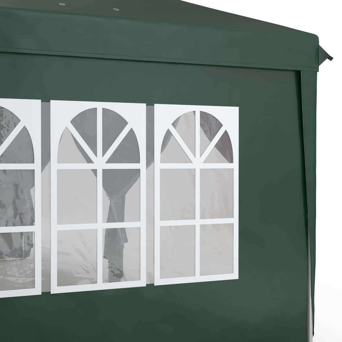 Outsunny 3 x 6m Pop-Up Gazebo Party Tent with 6 Removable Sidewalls & Carry Bag – Steel Frame Marquee, Green