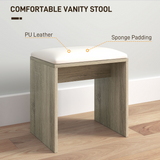 HOMCOM Dressing Table with Mirror, Padded Stool, Drawer & Cupboard – Makeup Vanity Storage