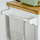 HOMCOM Rolling Kitchen Cart with Drawer & Towel Rail – Mobile Storage on Smooth-Rolling Wheels, White