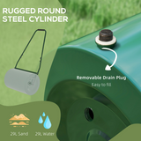 Outsunny Heavy-Duty Metal Lawn Roller, Fillable with Water or Sand – Garden Lawn Levelling Tool, Deep Green