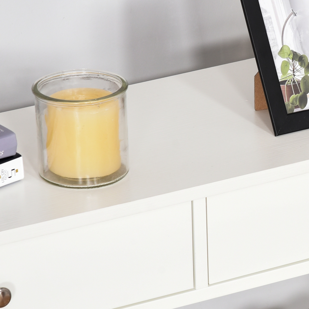 HOMCOM Console Table with 2 Drawers and Open Shelves – Hallway Side Desk, White
