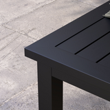 Outsunny Aluminium Outdoor Coffee Table with Slatted Top – Patio Garden Table, Black, 100x60cm