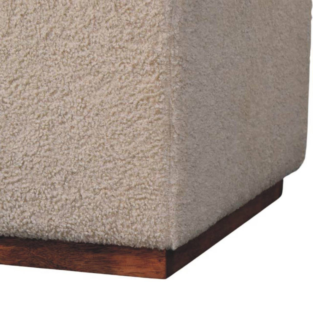 Artisan Furniture Solid Wood Arden Bench Duo with Boucle Seats & Central Table – Hallway Seating, Brown & Cream