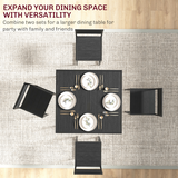 HOMCOM 3 Piece Metal Frame Dining Table & Stool Set – Compact Kitchen Dining for Two, Black