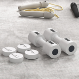Adjustable Dumbbells Set, 2 x 2.5kg with Fast-Adjust Weight Plates – Compact Home Gym Hand Weights, White