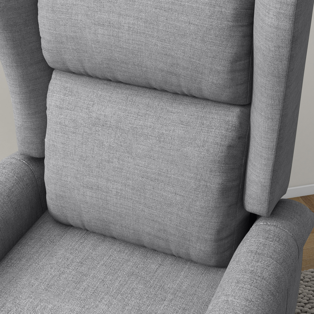 HOMCOM Power Lift Fabric Recliner Armchair with Remote Control – Electric Riser Chair, Grey