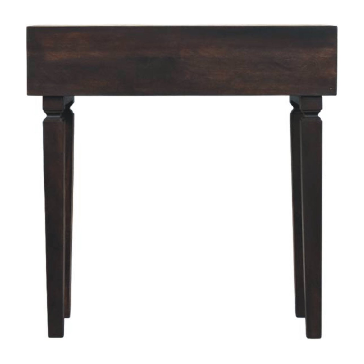 Artisan Furniture Solid Wood Arno Console Table with 2 Hand-Carved Drawers – Hallway or Desk, Dark Brown