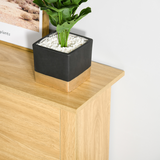 12-Pair Shoe Storage Cabinet with 2 Pull-Out Drawers & Tabletop, Oak Effect, 80 x 72 x 26cm
