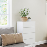 HOMCOM 5 Drawer Bedroom Chest of Drawers with Smooth Metal Runners – Tall Storage Unit, White