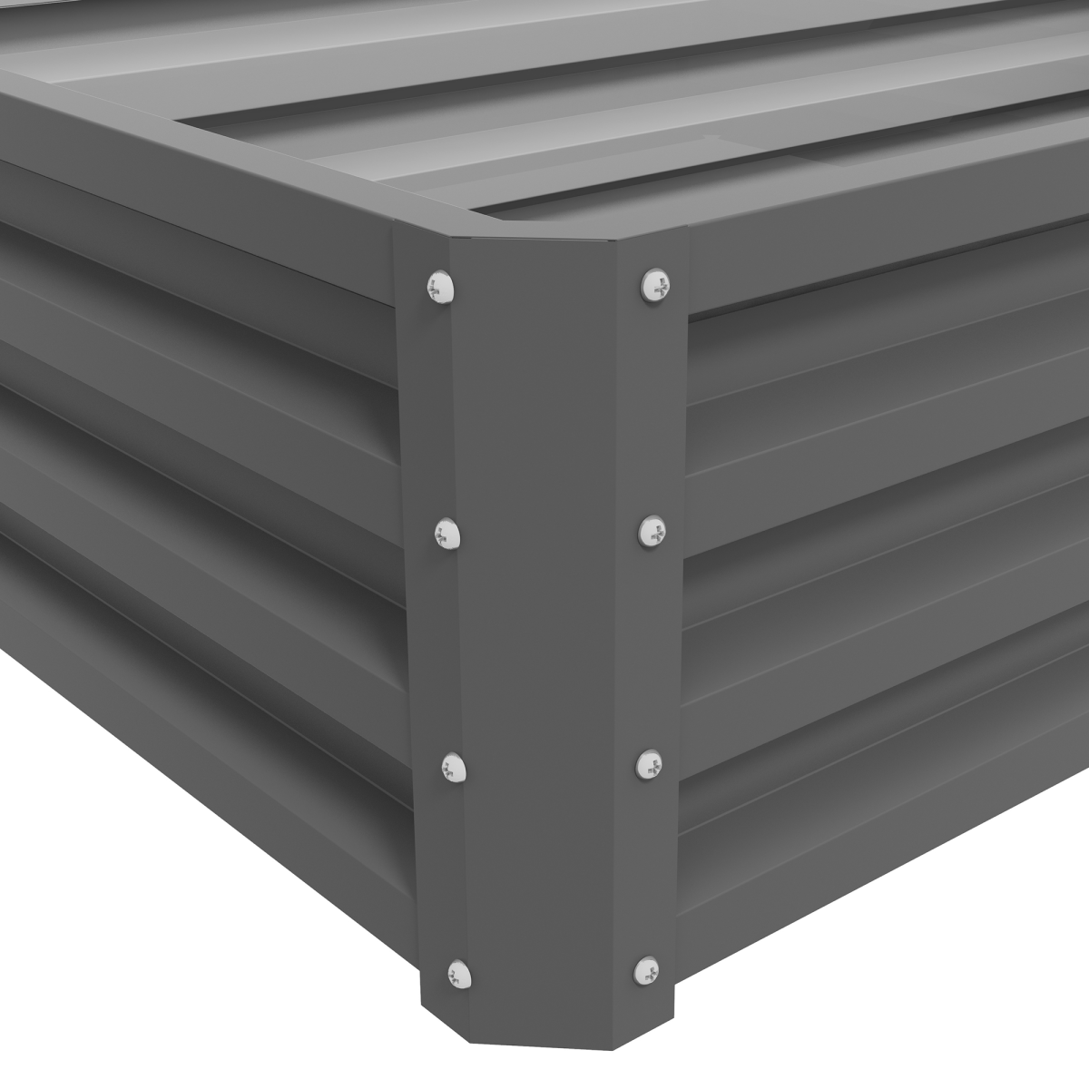 Outsunny Steel Raised Garden Bed with 30.5cm Panels – Elevated Planter Box for Flowers and Plants, Light Grey