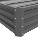 Outsunny Steel Raised Garden Bed with 30.5cm Panels – Elevated Planter Box for Flowers and Plants, Light Grey