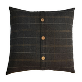 Artisan Furniture Quinn Pewter Tweed Cushions, Set of 2 – Wool Texture, Button-Down Detail for Sofas