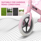 HOMCOM Kids Balance Bike with Adjustable Seat and Non-Slip Tyres – No-Pedal Learning Bike for Ages 2-5
