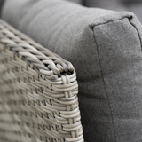 Outsunny rattan footstools and loveseats arranged together