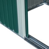 Outsunny Pent Roof Metal Garden Shed with Foundation & Sliding Door, 260 x 133 x 200cm – Green