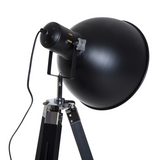 Retro Tripod Floor Lamp with Dome Shade – Black/Gold