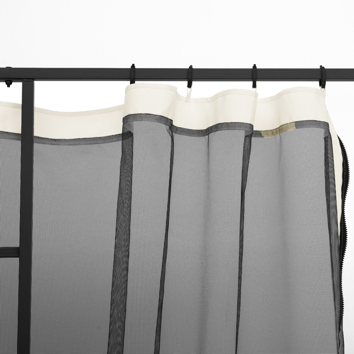 Outsunny Four-Panel Gazebo Replacement Screen with Zip Closure – Polyester & Nylon Mesh Insect Protection