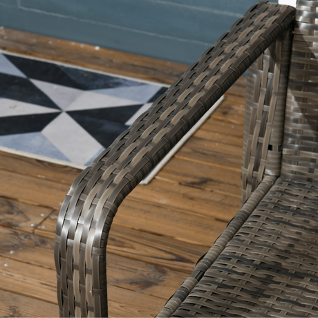 Outsunny Rattan Sofa Set anti-slip feet detail